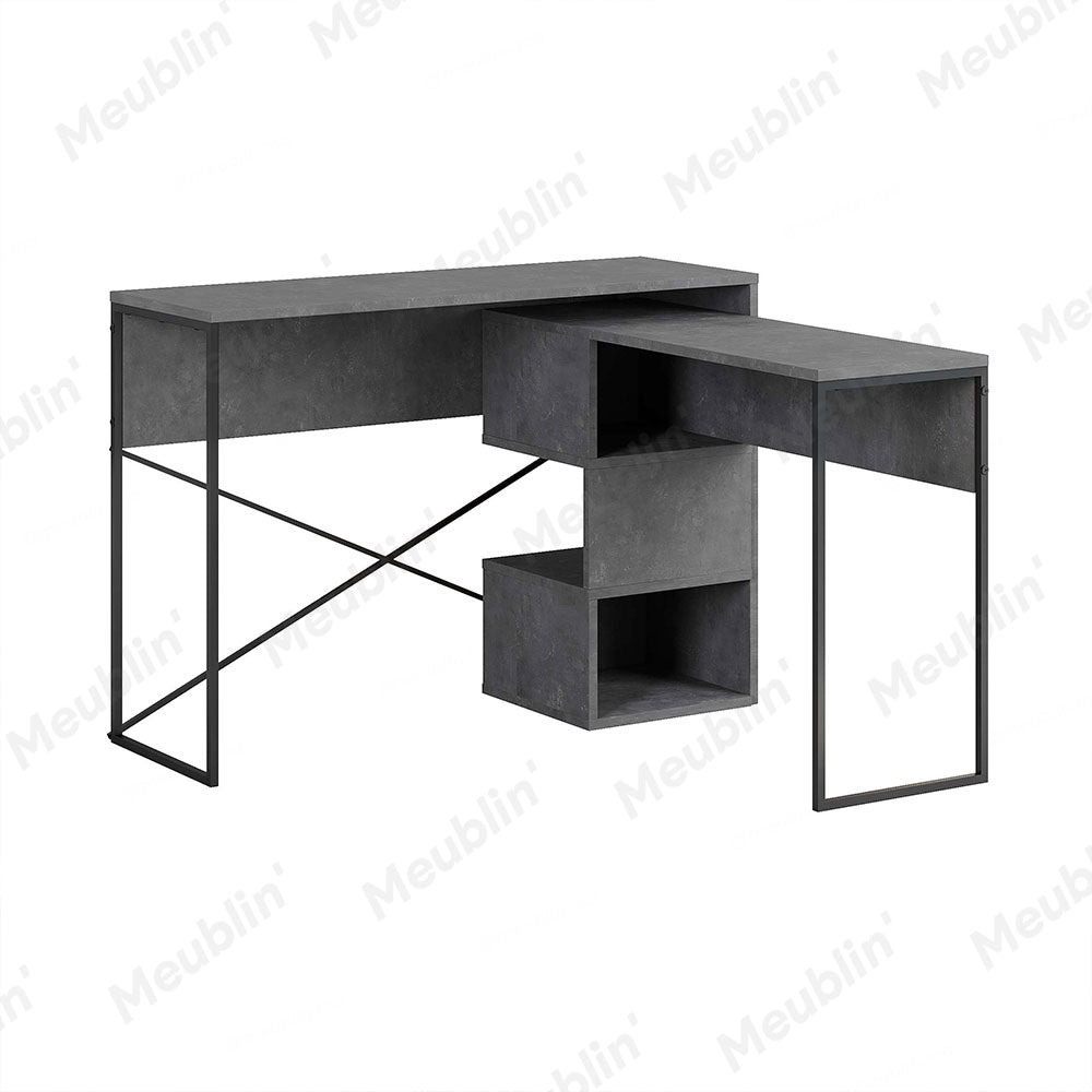 Bureau de travail en bois BADAU 110 cm - Gris Retro