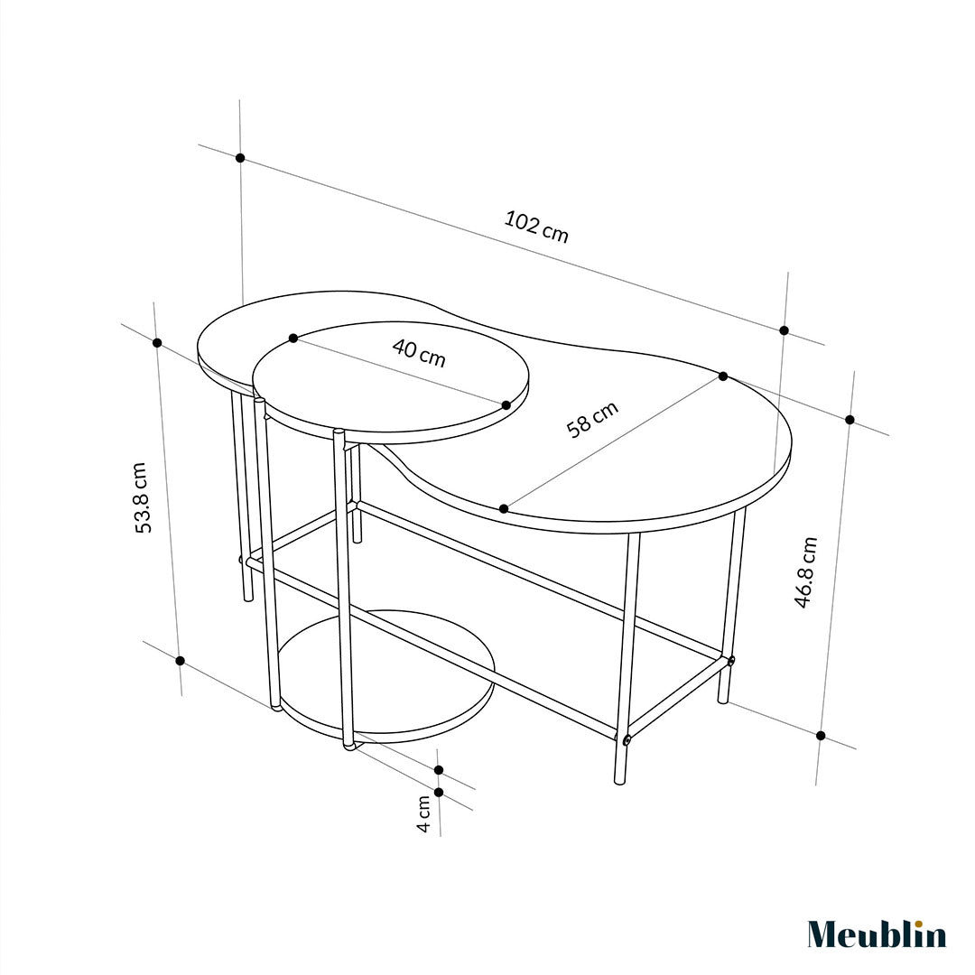 Set de 2 Tables pour séjour CUDDLE 102 cm - Chêne et Terracotta
