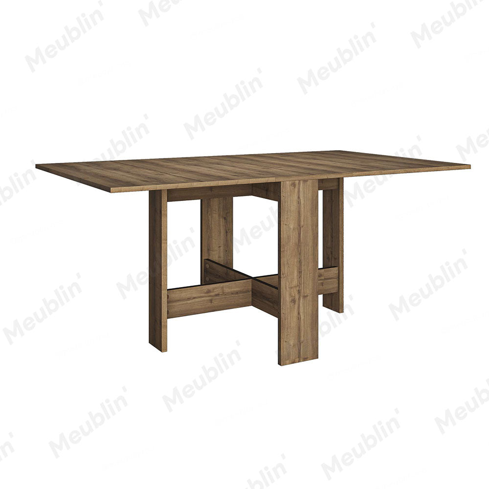 Table à manger pliable en bois ARTEMIO 130 cm - Marron noyer