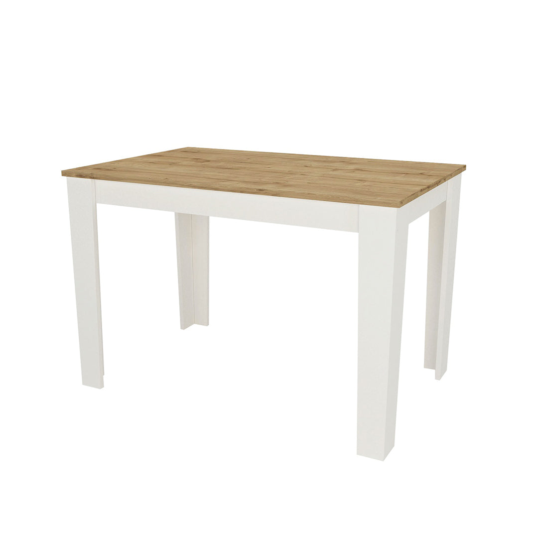 Table à manger en bois DARLEN 110 cm - Blanc et Chêne - Meublin.ma Table salle a manger Meublin.ma