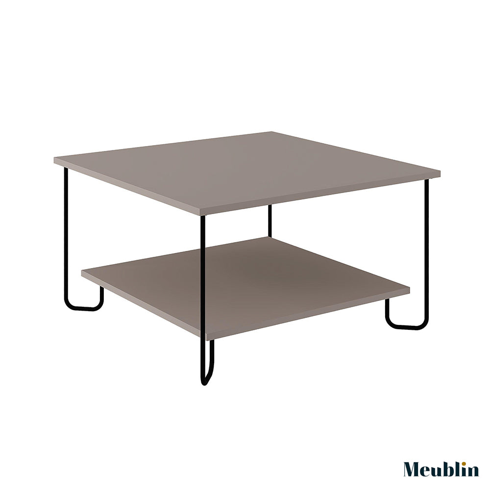 Table basse carrée pour séjour MARBO 80 cm - Cappuccino