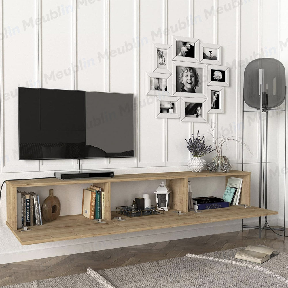 Meuble TV suspendu Chêne 180 cm - Mobilier de maison Maroc