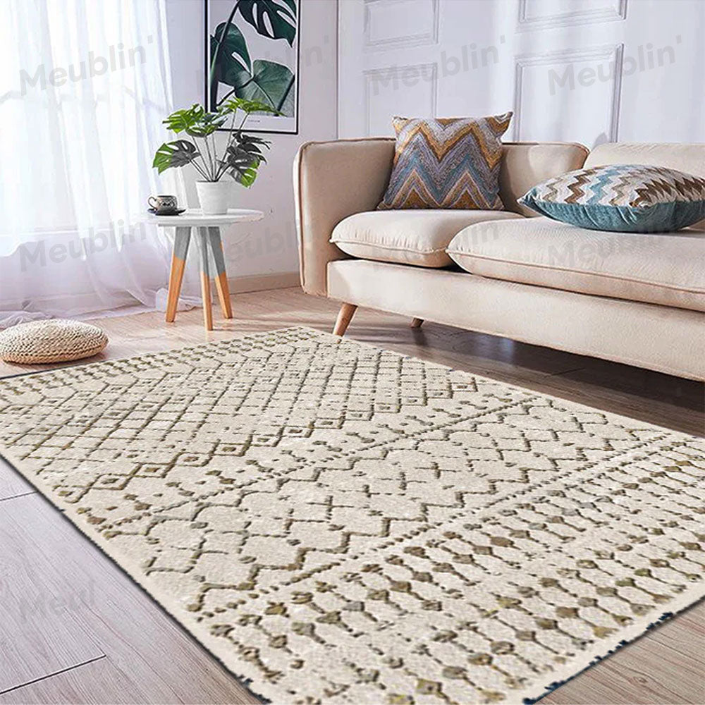 Tapis moderne imprimé TUDA - salon et séjour marocain