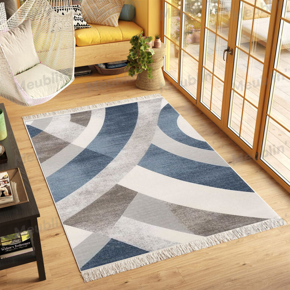 Tapis moderne imprimé WAVES - Chambre salon et séjour