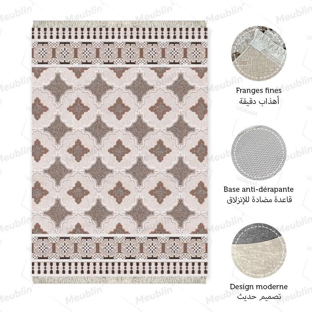 Tapis anti-tache MOZA classique - salon et séjour marocain moderne