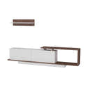 Armoire Murale Blanche Shally Dogan 80x72x32 Cm - 2 Portes, 1 étagère, 2 Compartiments, Bois Robuste, Poignée Chromée - 7
