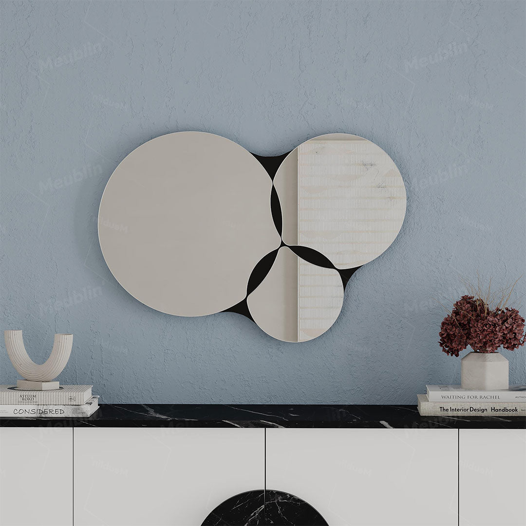 Miroir décoratif moderne 76 cm - cadre noir en bois - Mobilier d'intérieur