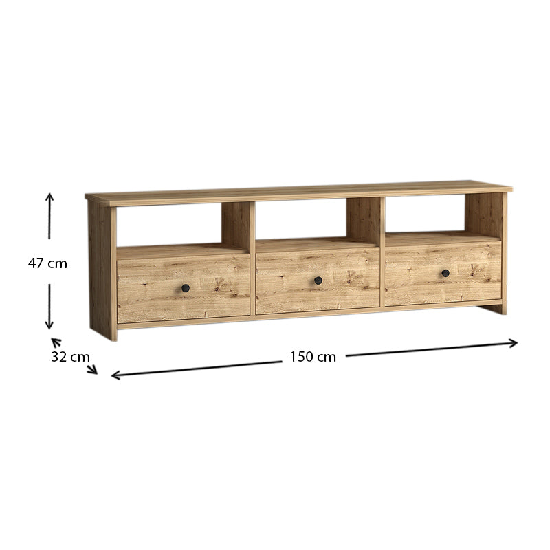 Meuble TV en bois FLY 150 cm - chêne - salon et séjour - Meublin.ma Meuble TV Meublin.ma